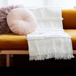 Uncommon James Fringe Throw 65”x50” 100% Cotton